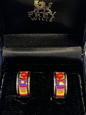 Frey Wille, Mini-Creolen, Hundertwasser, Spiral of Life, 24 kt gold-Dekor