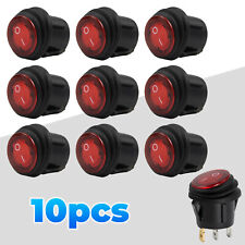 10x KFZ Boot 12V 20A Wasserdicht Kippschalter Wippschalter LED Rot Rund EIN-AUS✔