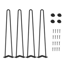 4er Set Haarnadel Beine Tischbeine Tischkufen Tischfüße 71 cm in schwarz