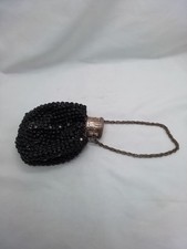 Vintage Tasche/Pompadur Accordion Gate Top Opening Schwarz Made US Zone Germany