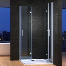 IMPTS Duschkabine Eckeinstieg 180° Falttür Duschwand NANO Dusche Duschabtrennung