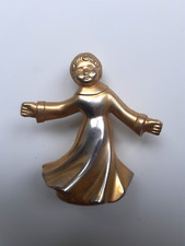 Weihnachts Engel - Mädchen Figur aus Messing - Dekoration & Sammeln