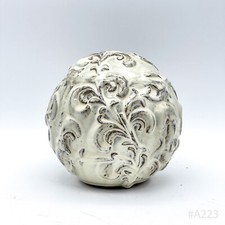 Vintage Dekokugel Gartenkugel aus Keramik mit Reliefdekor | Dekoration 14,5cm