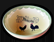 Zeller Keramik Müslischale  Hahn und Henne Ø 17,5 cm  Höhe 4,6 cm