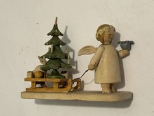 Wendt & Kühn sehr alter Margeritenengel Engel Schlitten Tanne Hase und Haus