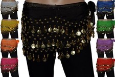 Bauchtanz Münzgürtel Hüfttuch Belly Dance Bauchtanzgürtel Chiffon Tanz Karneval 