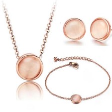 EDELSTAHL SCHMUCKSET ROSEGOLD