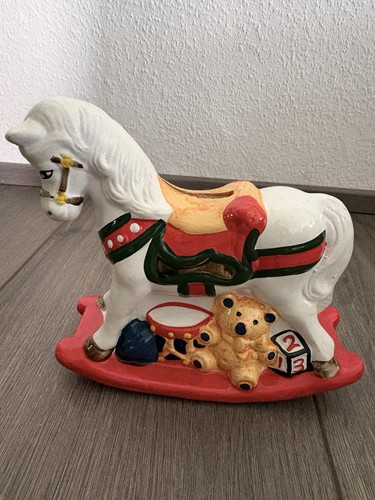 Vintage schaukelpferd spardose - vintage,
