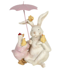 Hase Huhn Küken Figur Schirm Ostern Osterhase Deko Vintage Shabby