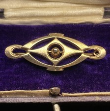 Jugendstil Brosche Golddoublé