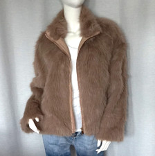 Hippie pelzjacke fake fur zip - pelzjacke,