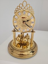 Diplomat Kaminuhr, klassische Tischuhr unter Glocke, Kuppeluhr, gold