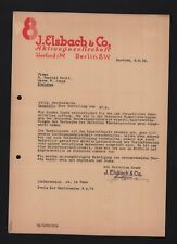 HERFORD, Brief 1934, J. Elsbach & Co. AG Herrenwäsche Bekleidung