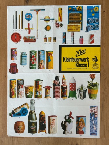 Werbe plakat nico feuerwerk - plakat,