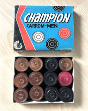 1 CARROM CHAMPION Steine 24er Set aus Indien