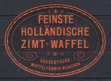 Vignette Feinste Holländische Zimt-Waffel Süddeutsche Waffelfabrik München **