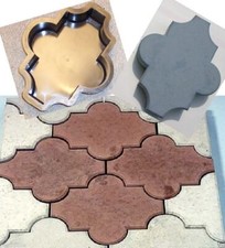 11 Gießformen (10 ganze+1 Randform) für Pflastersteine Barock