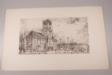 Radierung Horst Miesler Berlin Rathaus Schöneberg um 1970