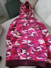 Boohooman Kapuze Hoodie Camoflage/ Military Pink