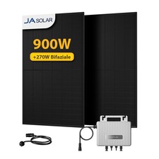 1170W Balkonkraftwerk Bifazial Full Black mit 800W Wechselrichter PV Solaranlage