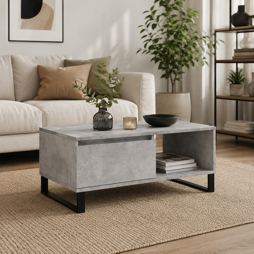 Couchtisch betongrau 90cm - betongrau,