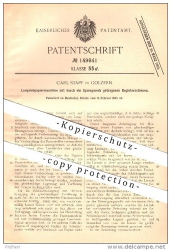 Original patent carl - -, stapf