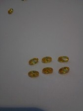6 einzelne synthetische ceylon Saphire, gelb, oval facet ca. 3 x 5 mm  clean