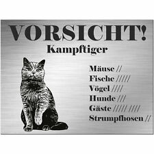 Britische Kurzhaarkatze - Schild - Edelstahl Look - Spruch Geschenk 1261