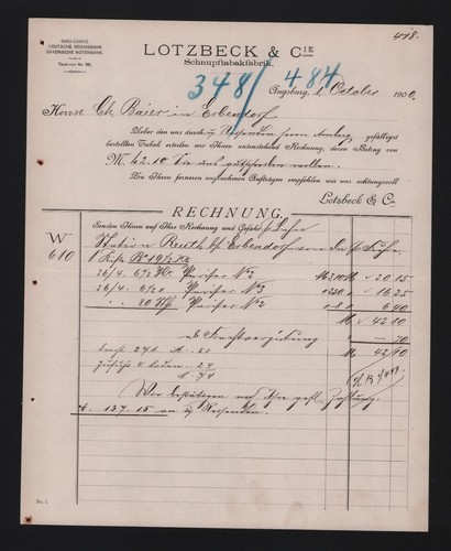 Augsburg rechnung 1900 - augsburg,,