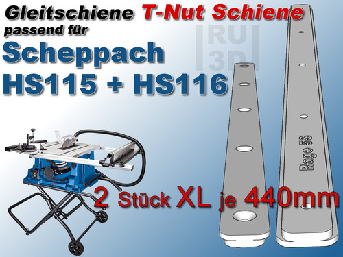 440mm nut schiene - 2x,