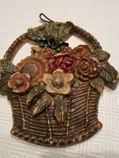 Bild Wachsbild Schöner Blumenkorb Relief 3D dekorativ 