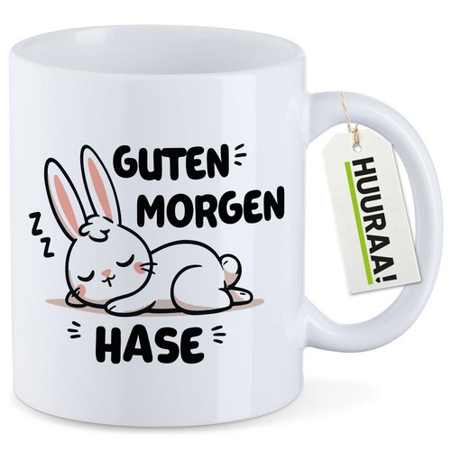 Kaffeetasse guten morgen hase - kaffeetasse,