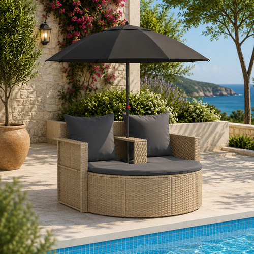 Gartenbett mit sonnenschirm - mit,