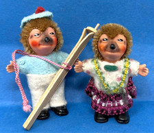 Mecki Mecky Puppe 2 Stück Gummi DDR 7cm vintage Spielzeug