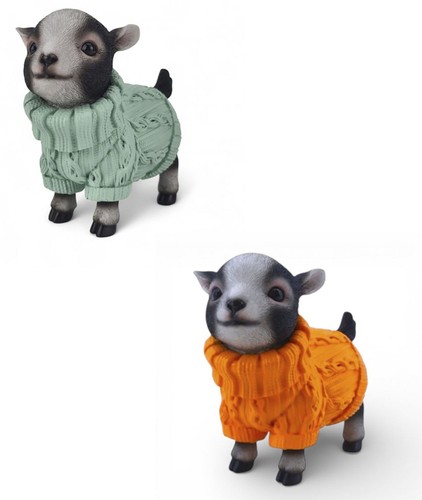 Dekoziege figur mit pullover - figur,