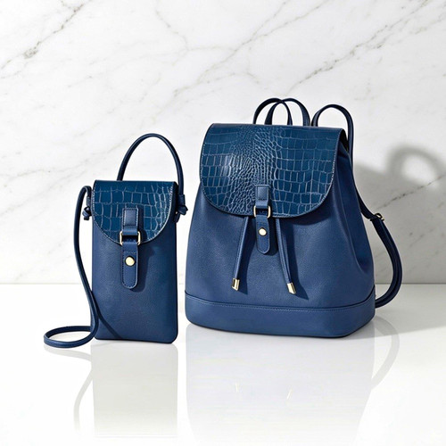 Damen rucksack blau - rucksack, kunstleder