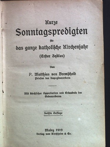 Kurze sonntagspredigten für - kurze,
