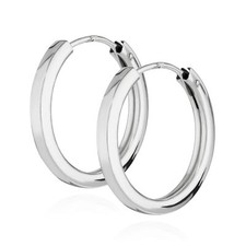 Paar Creolen 333 Weiß Gold 8