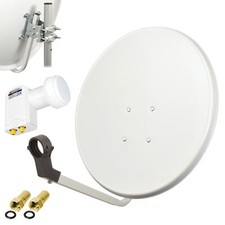 HD Sat Anlage 50cm Spiegel Schüssel Opticum Twin LNB UHD h Camping 2 Teilnehmer 