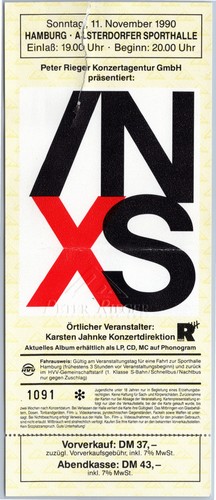 Inxs ticket 1990 tour - 1990,