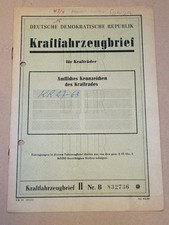 KFZ Brief Kraftfahrzeugbrief