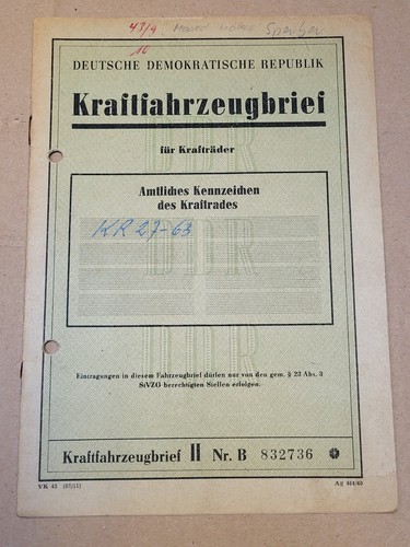 Kfz brief kraftfahrzeugbrief - brief,