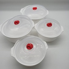 Belle Vous 4 tlgs Mikrowellengeschirr mit Deckel Kunststoff Set - 800-1300 ml BP