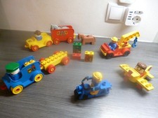 Lego Duplo  Pferdetransporter Lieferwagen Kranwagen Flugzeug Motorrad Vintage