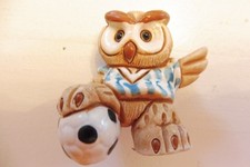 Kleine Eule, Fußballer, Keramik, 4 cm