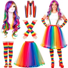 Regenbogen kostüm damen - regenbogen,