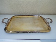 HOKA großes Tablett m. Henken 53 cm versilbert TOP-Zustand (Dekor wie Malmaison)