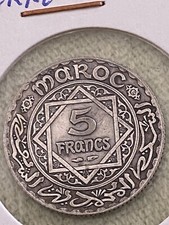 Münzen Marokko 5 Francs 1934 Nr.37 Silber Erh.siehe Foto 