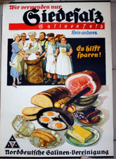 Plakat Reklame Werbung Siedesalz Salinen-Salz signiert Liebscher um 1925 von NSV