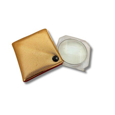 Kleine Taschenlupe ausklappbar – Vintage Design goldfarben praktische Leselupe